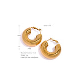 Chunky Stainless Steel Golden Hoop Earrings for Women