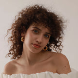 Chunky Stainless Steel Golden Hoop Earrings for Women