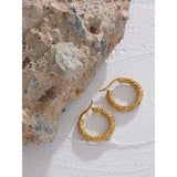 Golden Hoop Earrings Vintage Charm Metal Jewelry Women Gift