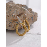 Golden Hoop Earrings Vintage Charm Metal Jewelry Women Gift