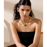 Flat Snake Chain Stainless Steel Big Heart Love Pendant Necklace