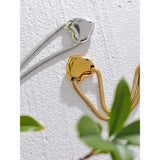 Flat Snake Chain Stainless Steel Big Heart Love Pendant Necklace