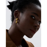 Stainless Steel Geometric Stud Earrings for Women