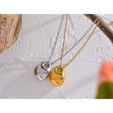 Stainless Steel Geometric Texture Cast Glossy Pendant Necklace