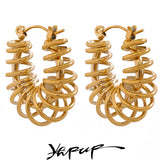Waterproof Stainless Steel Geometric Hoop Earrings