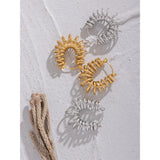 Waterproof Stainless Steel Geometric Hoop Earrings