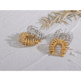 Waterproof Stainless Steel Geometric Hoop Earrings