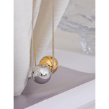 20mm Stainless Steel Bead Pendant Necklace 18K Plated Rust Proof Charm Jewelry