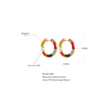 Colorful Enamel Stainless Steel Hoop Earrings Plated Charm Jewelry Women