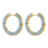 Colorful Enamel Stainless Steel Hoop Earrings Plated Charm Jewelry Women