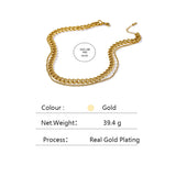 316 Stainless Steel Double Layer Necklace Choker Collar Charm Jewelry