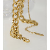 316 Stainless Steel Double Layer Necklace Choker Collar Charm Jewelry