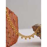 316L Stainless Steel Bead Bracelet 18K Bangle Waterproof Jewelry