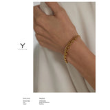 316L Stainless Steel Bead Bracelet 18K Bangle Waterproof Jewelry