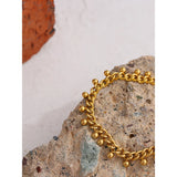 316L Stainless Steel Bead Bracelet 18K Bangle Waterproof Jewelry