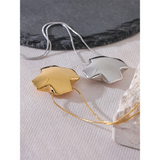Chunky Thick Cross Necklace Pendant Glossy Metal
