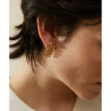 316L Stainless Steel Flower Stud Earrings 18K Plated Charming Jewelry