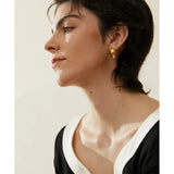 Geometric Pearls Stud Earrings 18K PVD Plated