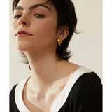 Geometric Pearls Stud Earrings 18K PVD Plated