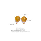 Geometric Pearls Stud Earrings 18K PVD Plated