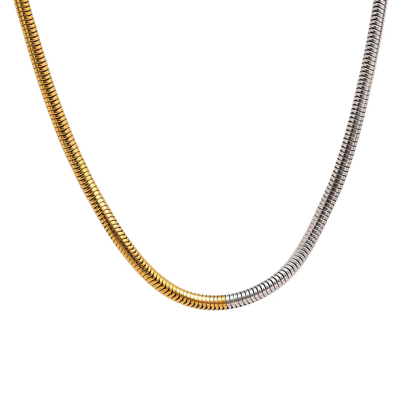 Minimalist Metal Mix Chain Necklace - 18K Plated Collar Jewelry
