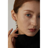 Stylish CZ Long Earrings Geometric Design Orecchini Donna