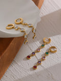 Stylish CZ Long Earrings Geometric Design Orecchini Donna