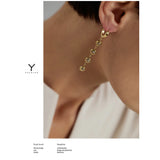 Stylish CZ Long Earrings Geometric Design Orecchini Donna