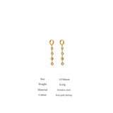 Stylish CZ Long Earrings Geometric Design Orecchini Donna
