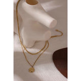 316L Stainless Steel Layered Necklace Women Jewelry Statement Metal Texture