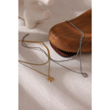 316L Stainless Steel Layered Necklace Women Jewelry Statement Metal Texture