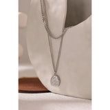 316L Stainless Steel Layered Necklace Women Jewelry Statement Metal Texture