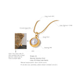 316L Stainless Steel Freshwater Pearl Round Pendant Necklace for Women