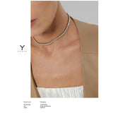 316L Stainless Steel Necklace Cubic Zirconia Jewelry Women Wedding Gift