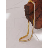 316L Stainless Steel Necklace Cubic Zirconia Jewelry Women Wedding Gift