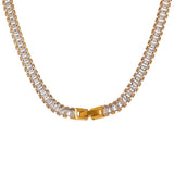 316L Stainless Steel Necklace Cubic Zirconia Jewelry Women Wedding Gift