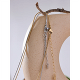 316L Stainless Steel Oval Pendant Necklace 18K Plated Collar Jewelry