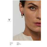 316L Stainless Steel Square Hoop Earrings Pearls Women Jewelry