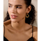 316L Stainless Steel Hollow Drop Dangle Earrings 18K PVD Plated