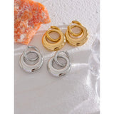 316L Stainless Steel Hollow Drop Dangle Earrings 18K PVD Plated