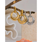 316L Stainless Steel Hollow Drop Dangle Earrings 18K PVD Plated