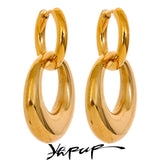 316L Stainless Steel Hollow Drop Dangle Earrings 18K PVD Plated
