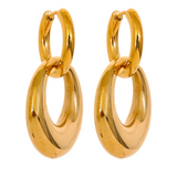 316L Stainless Steel Hollow Drop Dangle Earrings 18K PVD Plated
