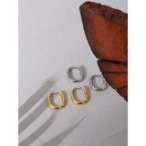 316L Stainless Steel Waterproof Earrings Oval Hoop Women Accessories