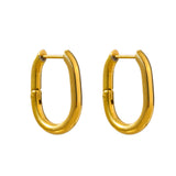 316L Stainless Steel Waterproof Earrings Oval Hoop Women Accessories