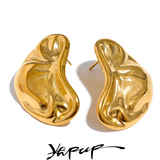 316l Stainless Steel Metal Waterproof Stud Earrings Gold