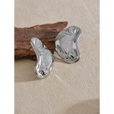 316l Stainless Steel Metal Waterproof Stud Earrings Gold