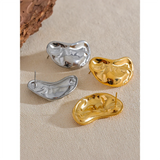 316l Stainless Steel Metal Waterproof Stud Earrings Gold