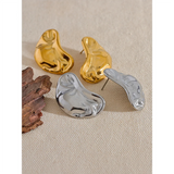 316l Stainless Steel Metal Waterproof Stud Earrings Gold