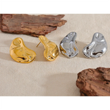 316l Stainless Steel Metal Waterproof Stud Earrings Gold